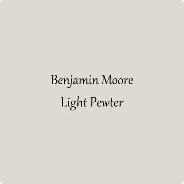 A swatch of Benjamin Moore Light Pewter.