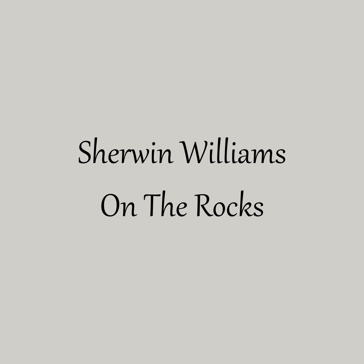 a swatch of On the Rocks with text overlay.
