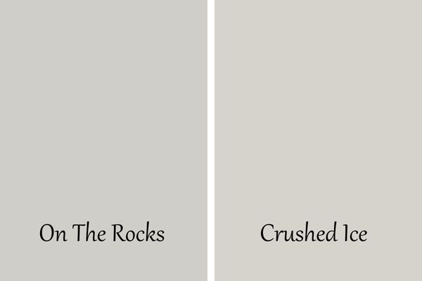 a side by side comparison of On The Rocks and Crushed Ice.