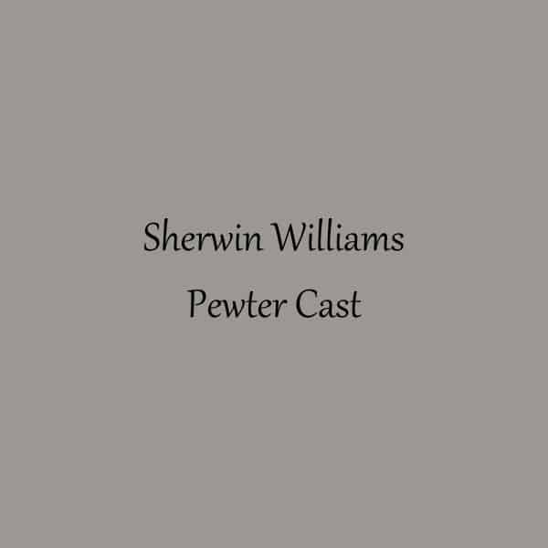 A swatch of Sherwin Williams Pewter Cast.