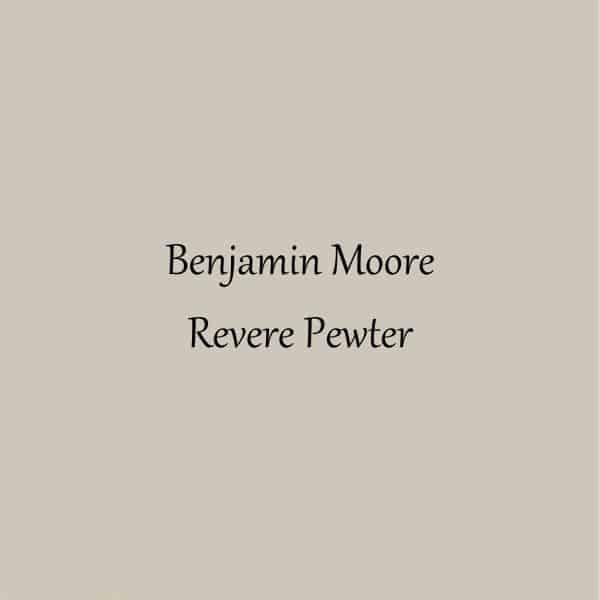 A swatch of Benjamin Moore Revere Pewter.