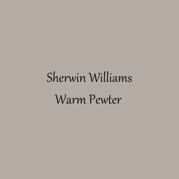 A swatch of Sherwin Williams Warm Pewter.