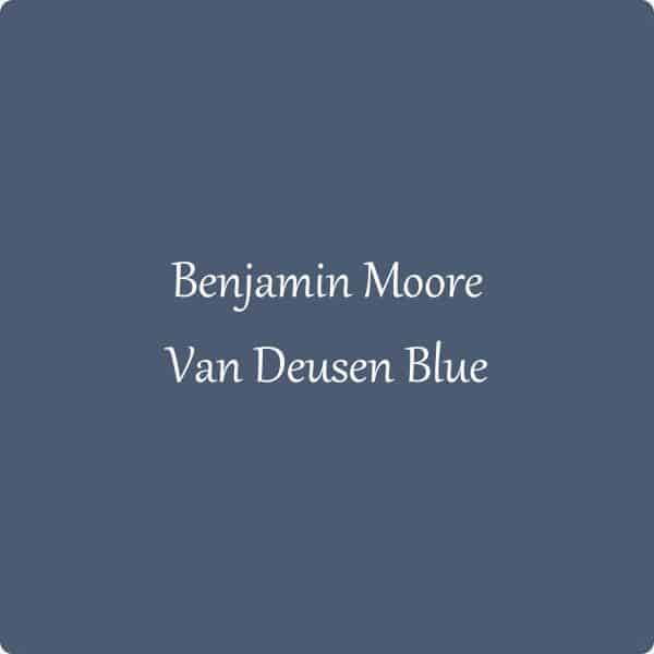 A swatch of Van Deusen Blue with text overlay.