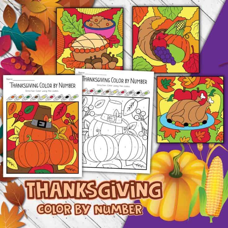 Image for Thanksgiving Color By Number (8 Free Pages)