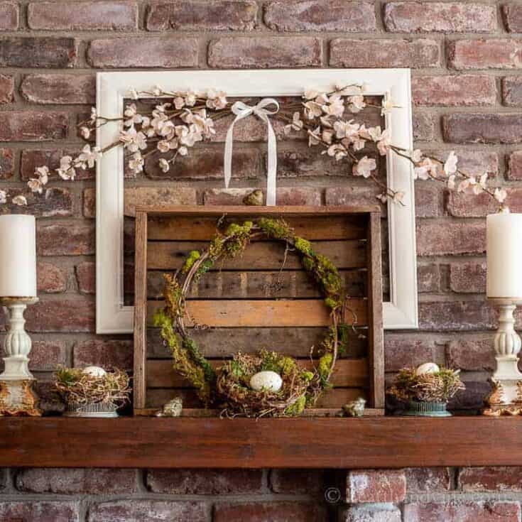 Image for Spring Mantel Ideas with Natural Bird Nests, Moss and More