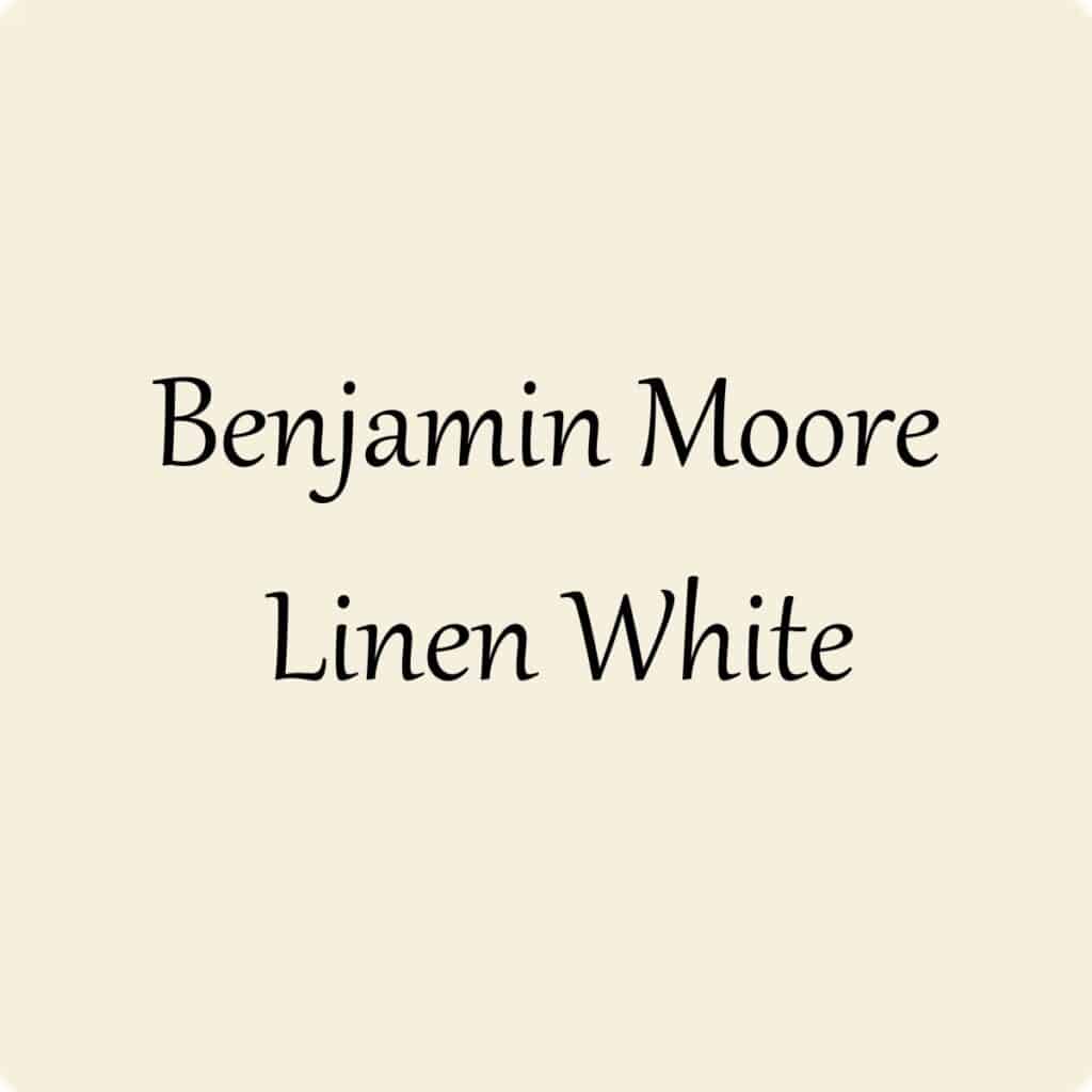 A swatch of Benjamin Moore Linen White.