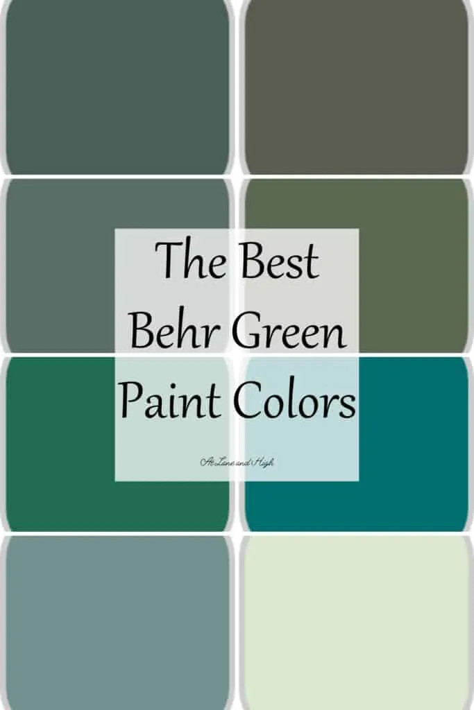 This is a grid of eight different colors of green from Behr.