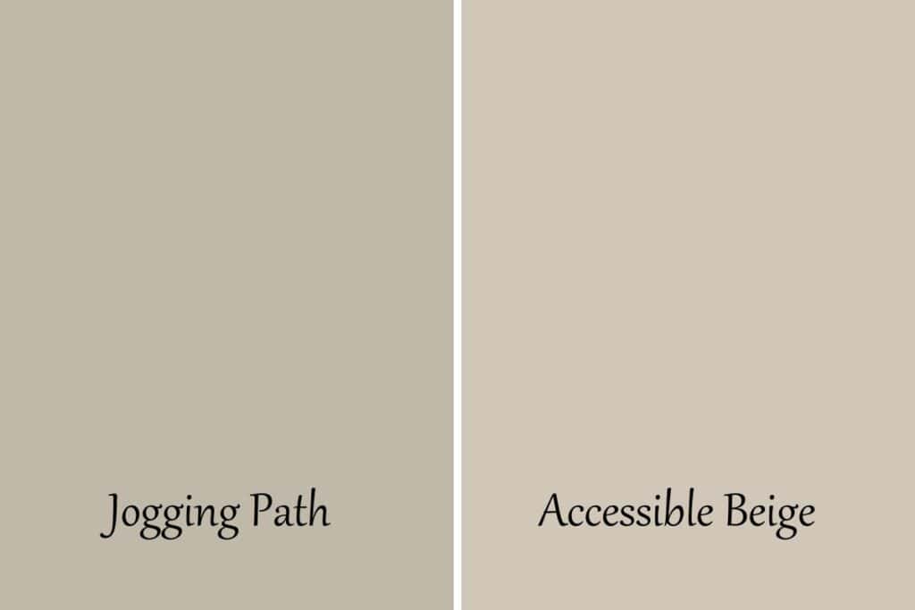 A side by side of Jogging Path and Accessible Beige.