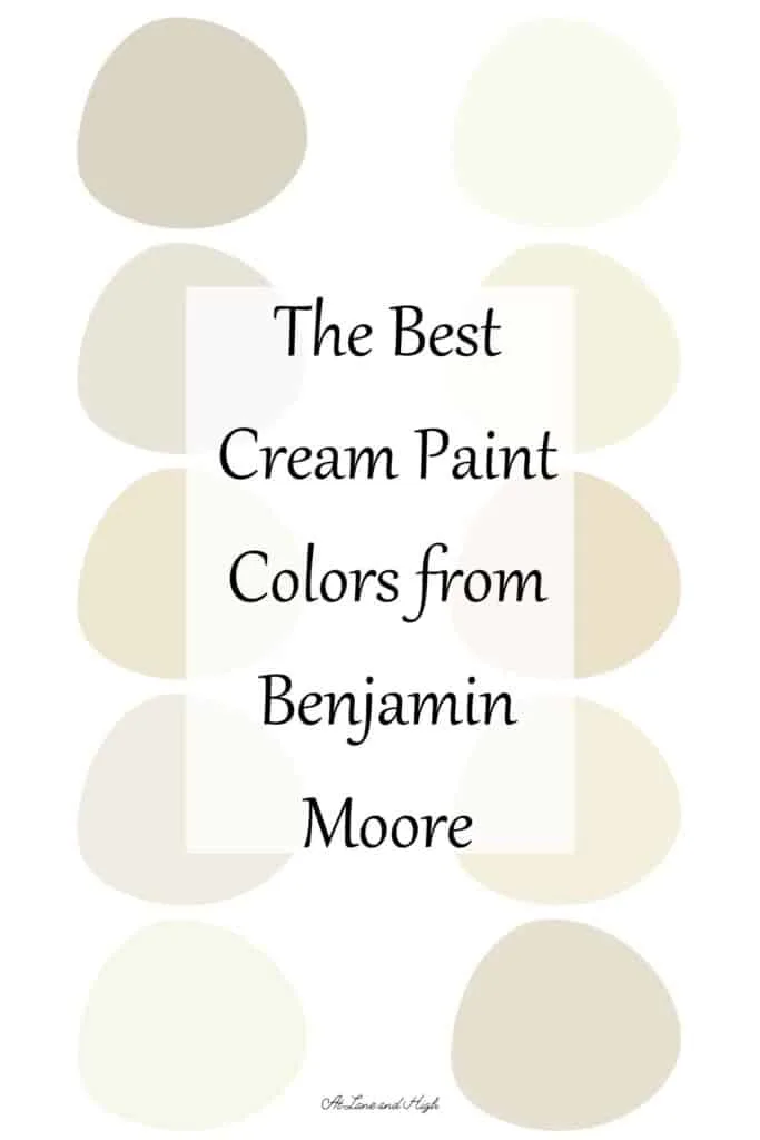 Swatches of 10 cream paint colors and text overlay.