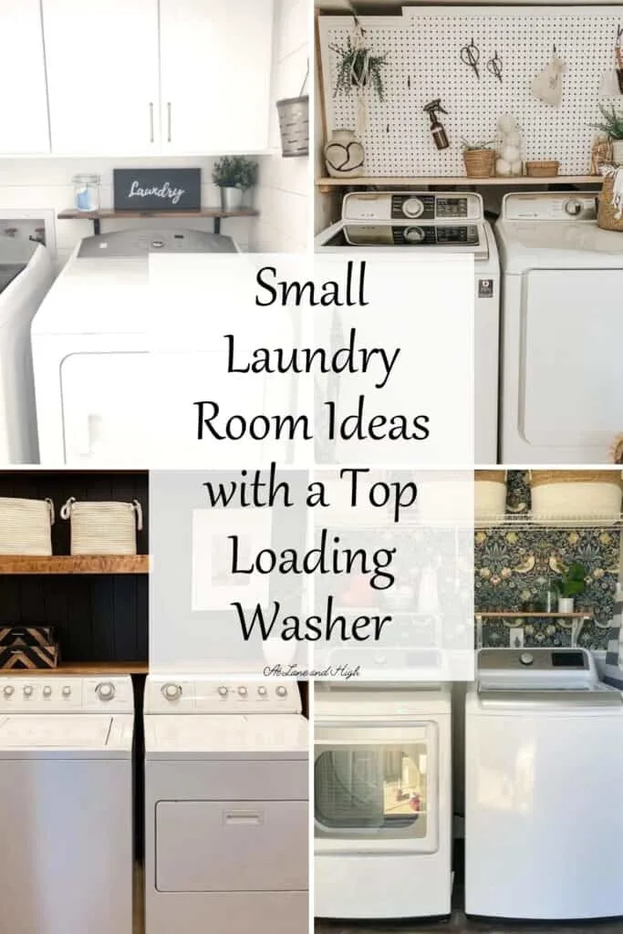 A grid of four small laundry rooms with text overlay.