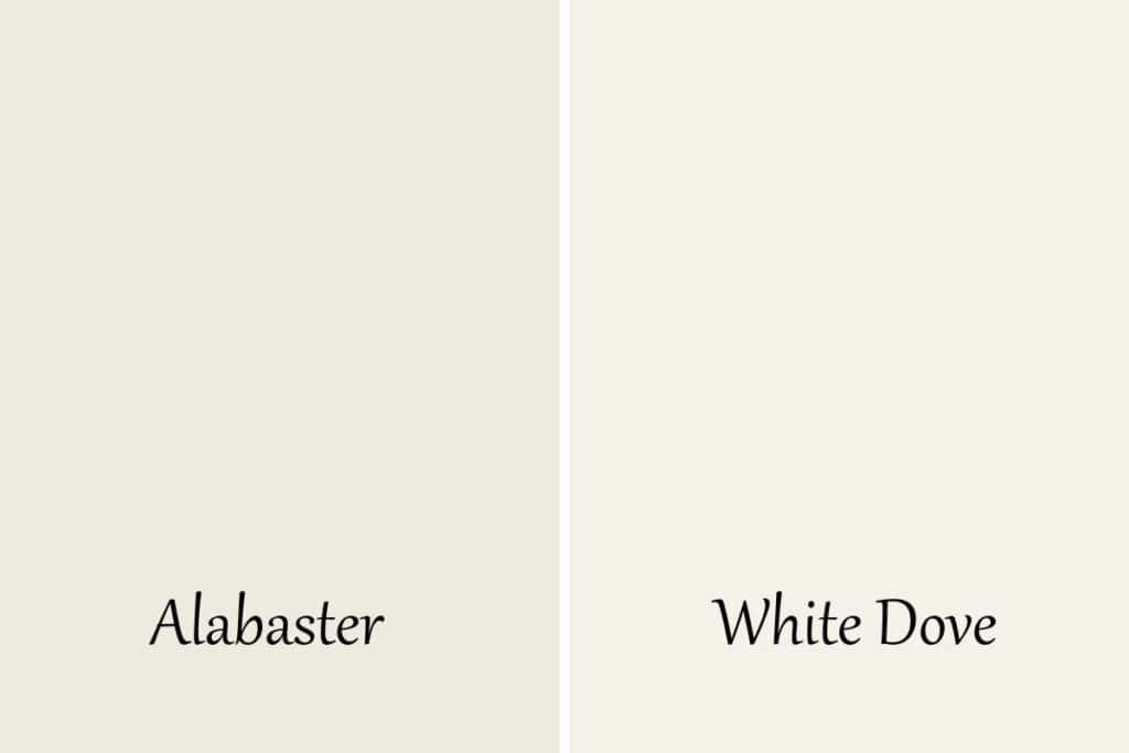 A side by side of Alabaster and White Dove
