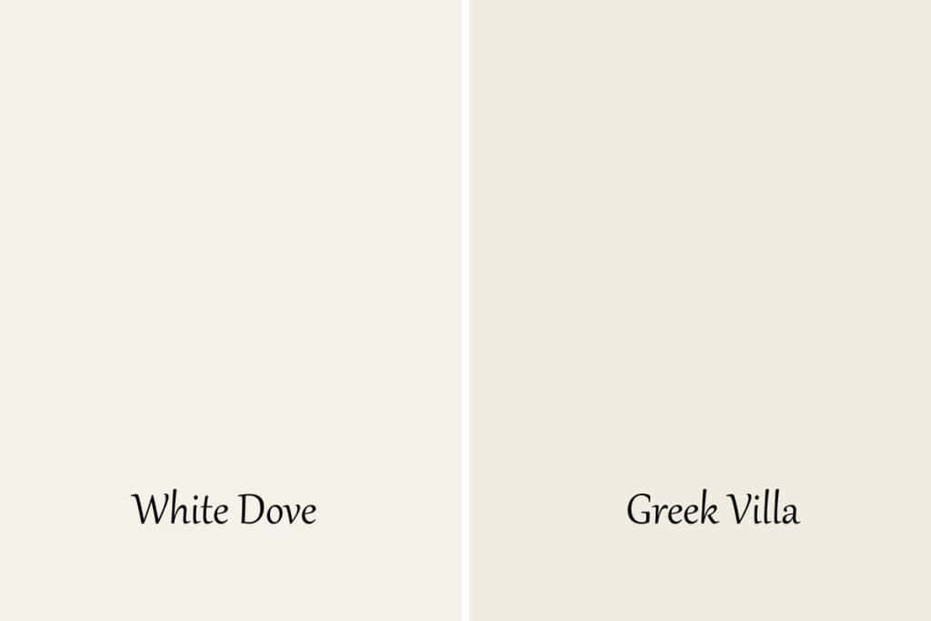 A side by side of White Dove and Greek Villa.