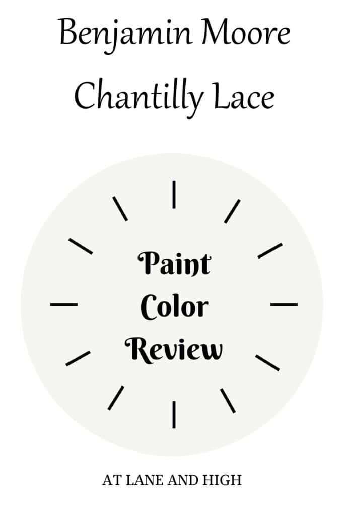 A swatch of Chantilly Lace with text overlay.