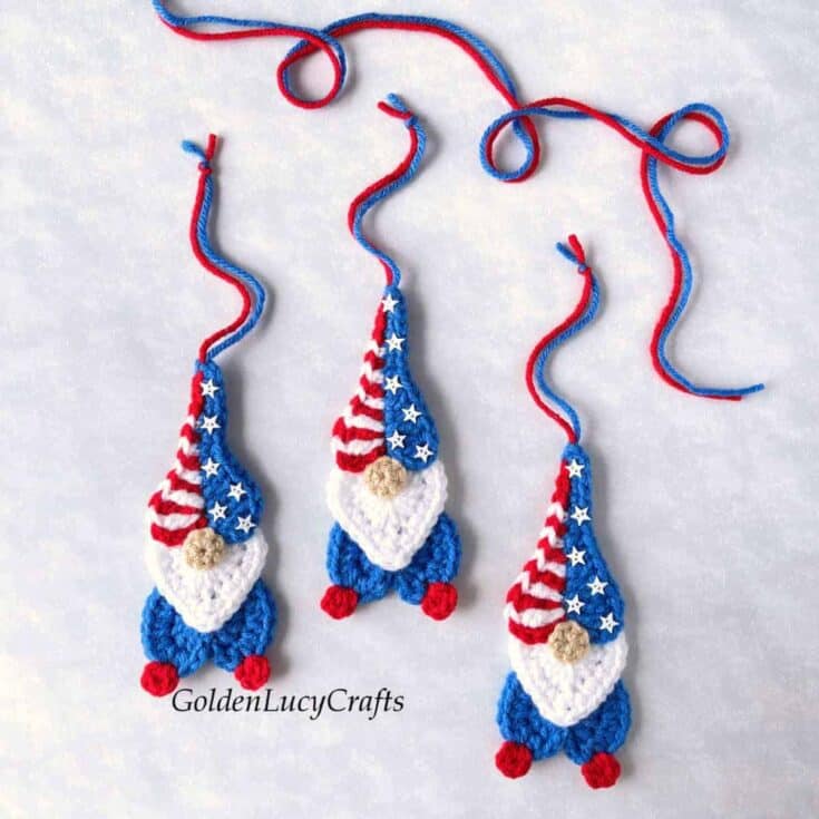 Image for Crochet Patriotic Gnome Ornament