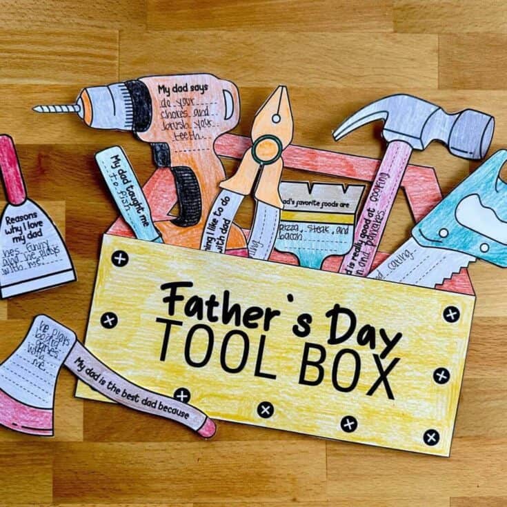 Image for Father's Day Tool Box Craft - Free Printable Template for Dad
