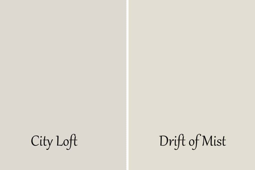 A side by side of City Loft and Drift of Mist.