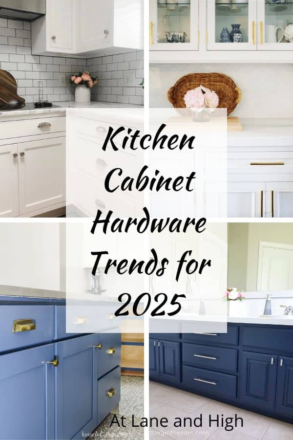 Examples of four kitchens with different types of hardware and text overlay.