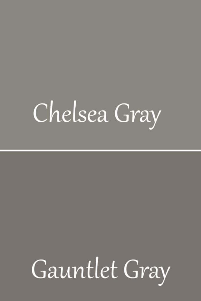 A side by side of Chelsea Gray and Gauntlet Gray.