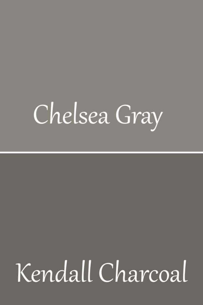 A side by side of Chelsea Gray and Kendall Charcoal.
