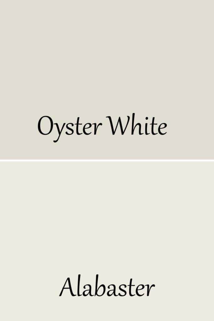 A side by side of Oyster White and Alabaster.
