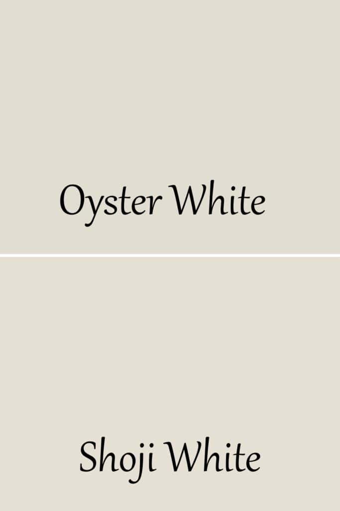 A side by side of Oyster White and Shoji White.